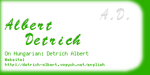 albert detrich business card